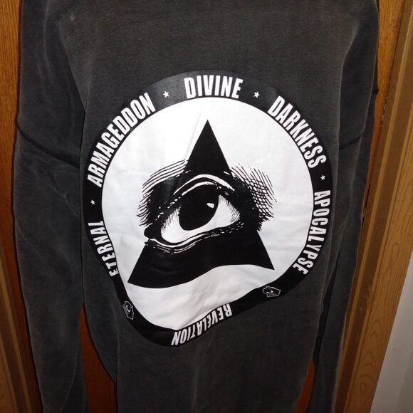 SizeL Saint Michael Complicated Jesus Christ Boombox Cross Hoodie All Seeing Eye - Picture 10 of 15